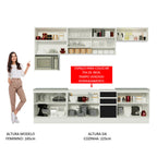 Armário de Cozinha Completa 280cm Branco/Preto/Rustic Genova Madesa 04