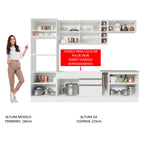 Armário de Cozinha Completa 290cm Branco/Branco/Crema Vicenza Madesa 01