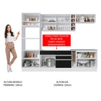 Armário de Cozinha Completa 290cm Branco/Preto Vicenza Madesa 02