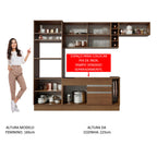 Armário de Cozinha Completa 290cm Rustic/Crema Safira Madesa 03