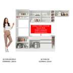 Armário de Cozinha Completa 290cm Branco/Branco/Crema Safira Madesa 03