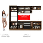 Armário de Cozinha Completa 290cm Rustic/Preto/Crema Vicenza Madesa 06