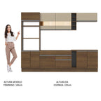 Armário de Cozinha Completa 290cm Rustic/Crema Vicenza Madesa 11