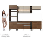 Armário de Cozinha Completa 290cm Rustic/Rustic/Crema Vicenza Madesa 11