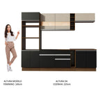 Armário de Cozinha Completa 290cm Rustic/Preto/Crema Vicenza Madesa 15