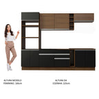 Armário de Cozinha Completa 290cm Rustic/Preto Vicenza Madesa 16