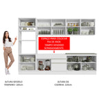 Armário de Cozinha Completa 310cm Branco Glamy Madesa 02