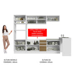 Armário de Cozinha Completa 315cm Branco/Rustic Glamy Madesa 01