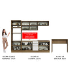Armário de Cozinha Completa 315cm Rustic/Branco Glamy Madesa 02