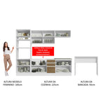 Armário de Cozinha Completa 315cm Branco/Rustic Glamy Madesa 02