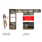 Armário de Cozinha Completa 350cm Rustic/Preto Glamy Madesa 01