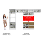 Armário de Cozinha Completa 350cm Branco/Rustic Glamy Madesa 01