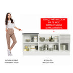 Kit com 2 Balcões de Cozinha Madesa Acordes 100% MDF (Sem Tampo e Pia) Frentes Branco Brilho