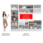 Armário de Cozinha Completa 100% MDF 240cm Branco/Rustic Acordes Madesa 01