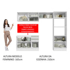 Armário de Cozinha Completa 100% MDF 270cm Frentes Branco Brilho Acordes Madesa 08