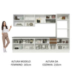 Armário de Cozinha Completa 100% MDF 310cm Branco/Rustic Acordes Madesa 01