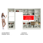 Armário de Cozinha Completa 100% MDF 330cm Rustic/Branco Acordes Madesa 02
