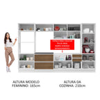 Armário de Cozinha Completa 100% MDF 330cm Branco/Rustic Acordes Madesa 05