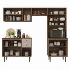 Armário de Cozinha Compacta 235cm Rustic/Crema Gourmet Madesa 01