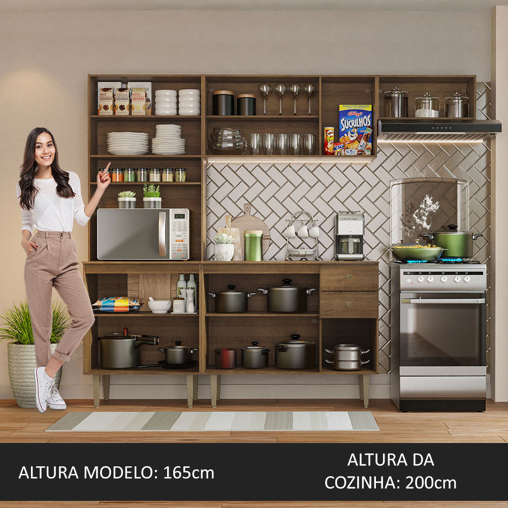 Armário de Cozinha Compacta 235cm Rustic Gourmet Madesa 02