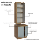 Kit Balcão + Cristaleira 70cm Rustic/Cinza Lux Madesa 01