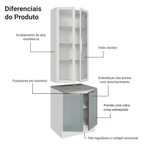 Kit Balcão + Cristaleira 70 x 60 cm Branco/Cinza Lux Madesa 01