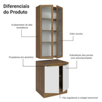 Kit Balcão + Cristaleira 70cm Rustic/Branco Veludo Lux Madesa 01