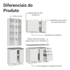 Armário de Cozinha Compacta 190 x 60 cm Branco Veludo Lux Madesa 02
