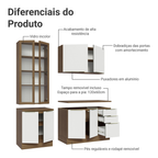 Armário de Cozinha Compacta 190cm Rustic/Branco Veludo Lux Madesa 02