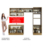 Armário de Cozinha Completa 270cm Rustic/Cinza Lux Madesa 01