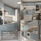 Armário de Cozinha Completa 270 cm Branco/Cinza Lux Madesa 08