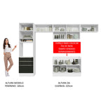 Armário de Cozinha Completa 340cm Branco/Preto Lux Madesa 01