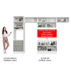 Armário de Cozinha Completa 340cm Branco/Cinza Lux Madesa 01