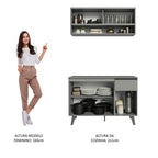 Armário de Cozinha Compacta 120cm Cinza Nice Madesa 02