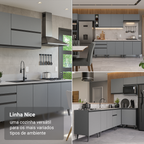 Armário de Cozinha Compacta 120 cm Cinza Nice Madesa 05