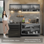 Armário de Cozinha Compacta Suspenso 200cm Cinza Nice Madesa 07