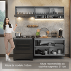 Armário de Cozinha Compacta Suspenso 200cm Cinza Nice Madesa 08