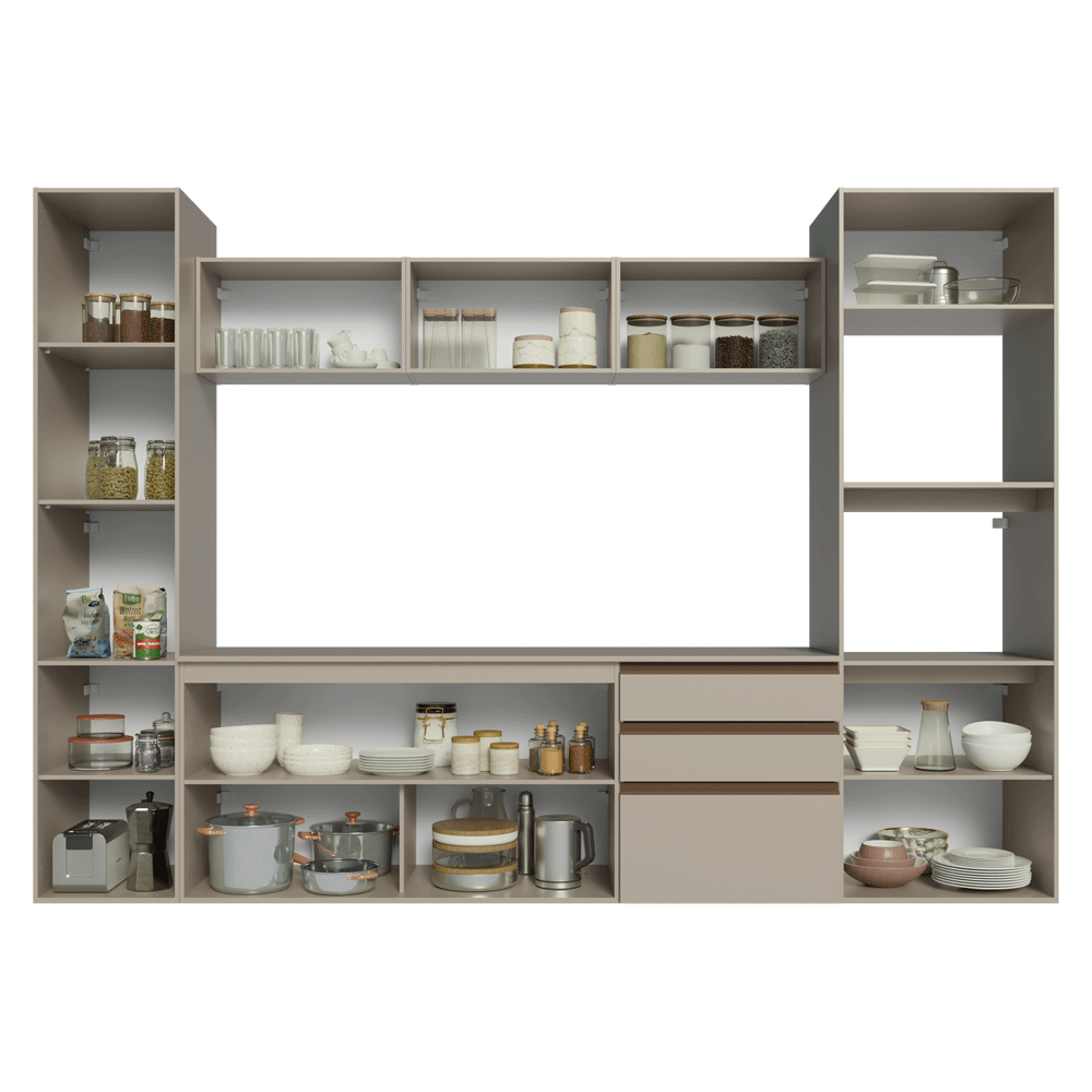 Armário de Cozinha Completa 280cm Suspensa Crema Nice Madesa 06