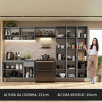Armário de Cozinha Completa Suspenso 320cm Cinza Nice Madesa 05