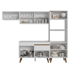 Armário de Cozinha Completa 260 cm Branco Pieta Madesa 01