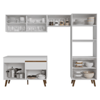 Armário de Cozinha Completa 260 cm Branco Pieta Madesa 02