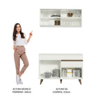 Armário de Cozinha Compacta 120cm Branco Reims Madesa 01