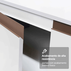 Kit com Dois Balcões de Cozinha 2 Portas 3 Gavetas (com tampo) Branco Reims Madesa