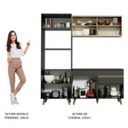 Armário de Cozinha Compacta 190cm Preto/Rustic Reims Madesa 02