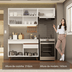 Armário de Cozinha Compacta 190cm Branco Reims Madesa 04