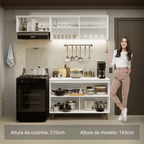 Armário de Cozinha Compacta 190cm Branco Reims Madesa 08