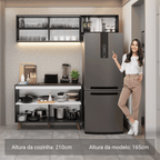 Armário de Cozinha Compacta 190cm Preto Reims Madesa 09