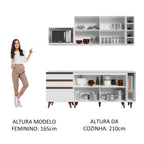 Armário de Cozinha Compacta 200cm Branco Reims Madesa 01