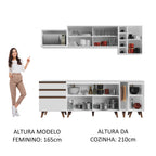 Armário de Cozinha Completa 235cm Branco Reims Madesa 01