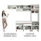 Armário de Cozinha Completa 250cm Branco Reims Madesa 03